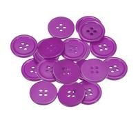 sourcing map 20pcs 32L Sewing Buttons 4/5"(20mm) Resin Round Flat 4-Hole Craft Replacement Buttons for Sewing Clothing and DIY, Purple