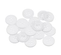 sourcing map 20pcs 32L Sewing Buttons 4/5"(20mm) Resin Round Flat 4-Hole Craft Replacement Buttons for Sewing Clothing and DIY, White