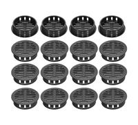 sourcing map 20Pcs 35mm/1.4in Air Vents Circular Soffit Vents, Black Plastic Soffit Vent Cover for Bathroom Home, Office, Kitchen, Cabinet, Wardrobe
