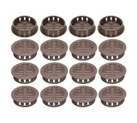 sourcing map 20Pcs 35mm/1.4in Air Vents Circular Soffit Vents, Brown Plastic Soffit Vent Cover for Bathroom Home, Office, Kitchen, Cabinet, Wardrobe