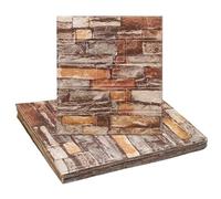 sourcing map 20pcs 3D Brick Effect Wall Panels 29 sq.Ft Coverage Peel and Stick Brick Wall Tile, 13.8"x15.2" Waterproof Brick Design Wallpaper Backsplash, Rock Yellow