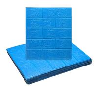 sourcing map 20pcs 3D Brick Effect Wall Panels 29 sq.Ft Coverage Peel and Stick Brick Wall Tile, 13.8"x15.2" Waterproof Brick Design Wallpaper Backsplash, Dark Blue