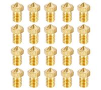 sourcing map 20Pcs 3D Printer Nozzle, Brass Nozzle 0.1mm, Extruder Print Head for 1.75mm M6 3D Printer