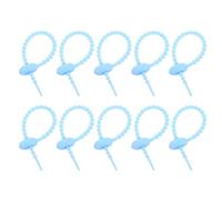 sourcing map 20Pcs 4" Silicone Cable Ties, Reusable Zip Ties Strips Twist Tie, Cable Cord Wraps Management Organizer for Home Office Kitchen Food Bag, Blue