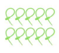 sourcing map 20Pcs 4" Silicone Cable Ties, Reusable Zip Ties Strips Twist Tie, Cable Cord Wraps Management Organizer for Home Office Kitchen Food Bag, Green