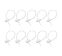 sourcing map 20Pcs 4" Silicone Cable Ties, Reusable Zip Ties Strips Twist Tie, Cable Cord Wraps Management Organizer for Home Office Kitchen Food Bag, White