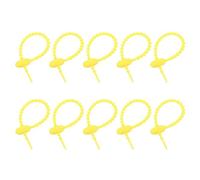 sourcing map 20Pcs 4" Silicone Cable Ties, Reusable Zip Ties Strips Twist Tie, Cable Cord Wraps Management Organizer for Home Office Kitchen Food Bag, Yellow