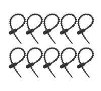sourcing map 20Pcs 4" Silicone Cable Ties, Reusable Zip Ties Strips Twist Tie, Cable Cord Wraps Management Organizer for Home Office Kitchen Food Bag, Black