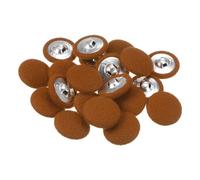 sourcing map 20pcs 40L Fabric Cloth Covered Button 25mm Round Holes Metal Shank Sewing Buttons for Suits Dress Blouses, Brown
