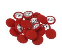sourcing map 20pcs 40L Fabric Cloth Covered Button 25mm Round Holes Metal Shank Sewing Buttons for Suits Dress Blouses, Red