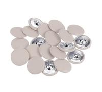 sourcing map 20pcs 44L Fabric Cloth Covered Button 28mm Metal Shank Round Sewing Buttons for Suits Dress Blouses, Beige