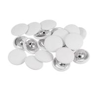 sourcing map 20pcs 48L Fabric Cloth Covered Button 30mm Metal Shank Round Sewing Buttons for Suits Dress Blouses, White