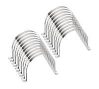 sourcing map 20pcs 5 1/2 Inch 140mm Conduit Clamps, M140 U Tube Pipe Clamp, Stainless Steel Rigid Pipe Strap, U Shaped Bracket with Two Hole for Pipe Tube Hose Wire Cord Fixing