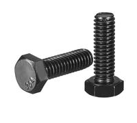 sourcing map 20Pcs 5/16-18 x 1" Hex Head Bolts, 304 Stainless Steel Fully Threaded Hex Head Screw, Black Oxide Finish, Hex Bolts for Construction, Machinery Manufacturing, Black
