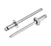 sourcing map 20Pcs 5/32"x5/16" 304 Stainless Steel Dome-Head Blind Rivets, Open-End Type Blind Rivets for DIY, Sheet Metal, Automotive Repairs, Furniture, Boat, and Duct Work (Silver)