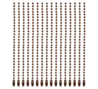 sourcing map 20Pcs 5 Inch 12cm Ball Bead Chain, Metal Ball Chain with Connectors for Hanging Ornament Jewelry Necklace Dog Tag Keychain Christmas Decoration,Brown