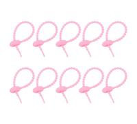 sourcing map 20Pcs 5" Silicone Cable Ties, Reusable Zip Ties Strips Twist Tie, Cable Cord Wraps Management Organizer for Home Office Kitchen Food Bag, Pink