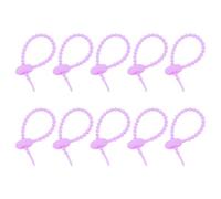 sourcing map 20Pcs 5" Silicone Cable Ties, Reusable Zip Ties Strips Twist Tie, Cable Cord Wraps Management Organizer for Home Office Kitchen Food Bag, Purple