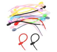 sourcing map 20Pcs 5" Silicone Cable Ties, Reusable Zip Ties Strips Twist Tie, Cable Cord Wraps Management Organizer for Home Office Kitchen Food Bag, Mixed Colors