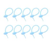sourcing map 20Pcs 5" Silicone Cable Ties, Reusable Zip Ties Strips Twist Tie, Cable Cord Wraps Management Organizer for Home Office Kitchen Food Bag, Blue