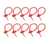 sourcing map 20Pcs 5" Silicone Cable Ties, Reusable Zip Ties Strips Twist Tie, Cable Cord Wraps Management Organizer for Home Office Kitchen Food Bag, Red