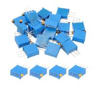 sourcing map 20Pcs 500 Ohm Multiturn Trimmer Potentiometer, 3296X Side Adjustable Variable Resistor High Precision Potentiometer for Precision Circuit Adjustment, DIY Electronics Projects