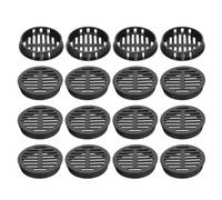 sourcing map 20Pcs 50mm/2in Air Vents Circular Soffit Vents, Black Plastic Soffit Vent Cover for Bathroom Home, Office, Kitchen, Cabinet, Wardrobe