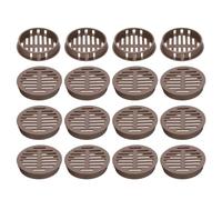 sourcing map 20Pcs 50mm/2in Air Vents Circular Soffit Vents, Brown Plastic Soffit Vent Cover for Bathroom Home, Office, Kitchen, Cabinet, Wardrobe