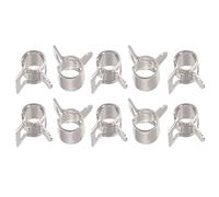 sourcing map 20pcs 5mm Spring Band Type Action Fuel/Silicone Vacuum Hose Pipe Clamp Low Pressure Air Clip Clamp, Nickel Plated