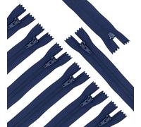 sourcing map 20Pcs 6.1" Nylon Coil Zippers, #3 Closed End Separating Jacket Zippers Bulk Frame Replacement for Tailor Sewing Bag Craft Accessories, Navy Blue