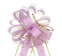 sourcing map 20pcs 6 Inch Large Pull Bow Gift Wrapping Bows Ribbon Organza Light Purple for Wedding Baskets Presents Christmas Valentine's Day Party