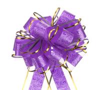 sourcing map 20pcs 6 Inch Large Pull Bow Gift Wrapping Bows Ribbon Organza Purple for Wedding Baskets Presents Christmas Valentine's Day Party