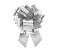 sourcing map 20pcs 6 Inch Metallic Large Big Pull Bow Gift Wrapping Bows Ribbon for Wedding Car Baskets Presents Christmas Bow, Silver