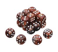 sourcing map 20Pcs 6 Sided Colored Standard Dice, 16mm Acrylic D6 Mini Polyhedral Pearl Pattern Two Tone Colors Game Dice Set for Table Games, Gray/Orange, White Point