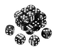sourcing map 20Pcs 6 Sided Colored Standard Dice, Acrylic D6 Mini Polyhedral Pearl Pattern Game Dice Set for Table Games or Math Learning, Black/White Point