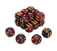 sourcing map 20Pcs 6 Sided Standard Dice, 2 Colors 16mm Acrylic D6 Mini Polyhedral Pearl Pattern Game Dice Set for Table Games, Red and Black/Gold Point