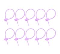 sourcing map 20Pcs 6" Silicone Cable Ties, Reusable Zip Ties Strips Twist Tie, Cable Cord Wraps Management Organizer for Home Office Kitchen Food Bag, Purple