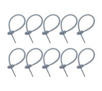 sourcing map 20Pcs 6" Silicone Cable Ties, Reusable Zip Ties Strips Twist Tie, Cable Cord Wraps Management Organizer for Home Office Kitchen Food Bag, Gray