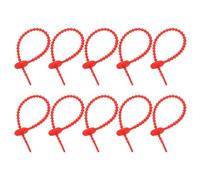 sourcing map 20Pcs 6" Silicone Cable Ties, Reusable Zip Ties Strips Twist Tie, Cable Cord Wraps Management Organizer for Home Office Kitchen Food Bag, Red