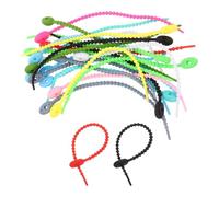 sourcing map 20Pcs 6" Silicone Cable Ties, Reusable Zip Ties Strips Twist Tie, Cable Cord Wraps Management Organizer for Home Office Kitchen Food Bag, Mixed Colors