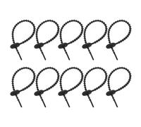 sourcing map 20Pcs 6" Silicone Cable Ties, Reusable Zip Ties Strips Twist Tie, Cable Cord Wraps Management Organizer for Home Office Kitchen Food Bag, Black