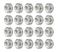 sourcing map 20Pcs 604ZZ Deep Ball Bearings 4x12x4mm High Carbon Steel Double Sealed Bearings for Electric Motor, Home Appliances, Garden Machinery, Silver Tone