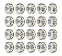 sourcing map 20Pcs 608ZZ Deep Ball Bearings 8x22x7mm High Carbon Steel Double Sealed Bearings for Electric Motor, Home Appliances, Garden Machinery, Silver Tone