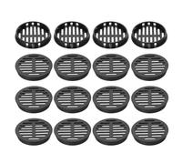 sourcing map 20Pcs 60mm/2.4in Air Vents Circular Soffit Vents, Black Plastic Soffit Vent Cover for Bathroom Home, Office, Kitchen, Cabinet, Wardrobe