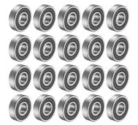 sourcing map 20pcs 6200RS Deep Groove Ball Bearings 10 x 30 x 9mm High Carbon Steel Double Sealed Bearings C3 Clearance Grade for Electric Motor, Home Appliances, Garden Machinery, Silver