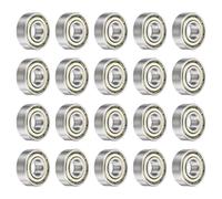 sourcing map 20Pcs 696ZZ Deep Ball Bearings 6x15x5mm High Carbon Steel Double Sealed Bearings for Electric Motor, Home Appliances, Garden Machinery, Silver Tone