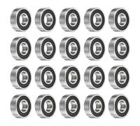 sourcing map 20Pcs 698RS Deep Ball Bearings 8x19x6mm High Carbon Steel Double Sealed Bearings for Electric Motor, Home Appliances, Garden Machinery, Black