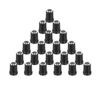 sourcing map 20Pcs 6mm / 0.24" Shaft Hole Knob Guitar Amplifier Push on Fit Knobs, Potentiometer Control White for Volume Tone Control, Guitar Bass Parts, Chrome