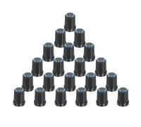 sourcing map 20Pcs 6mm / 0.24" Shaft Hole Knob Guitar Amplifier Push on Fit Knobs, Potentiometer Control Blue for Volume Tone Control, Guitar Bass Parts, Chrome