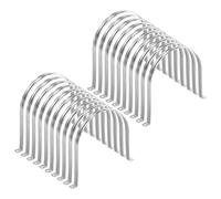 sourcing map 20pcs 7 7/8 Inch 200mm Conduit Clamps, M200 U Tube Pipe Clamp, Stainless Steel Rigid Pipe Strap, U Shaped Bracket with Two Hole for Pipe Tube Hose Wire Cord Fixing